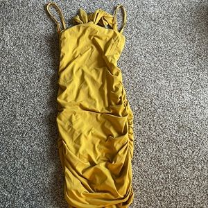 Tiger Mist Tie Back Yellow Dress